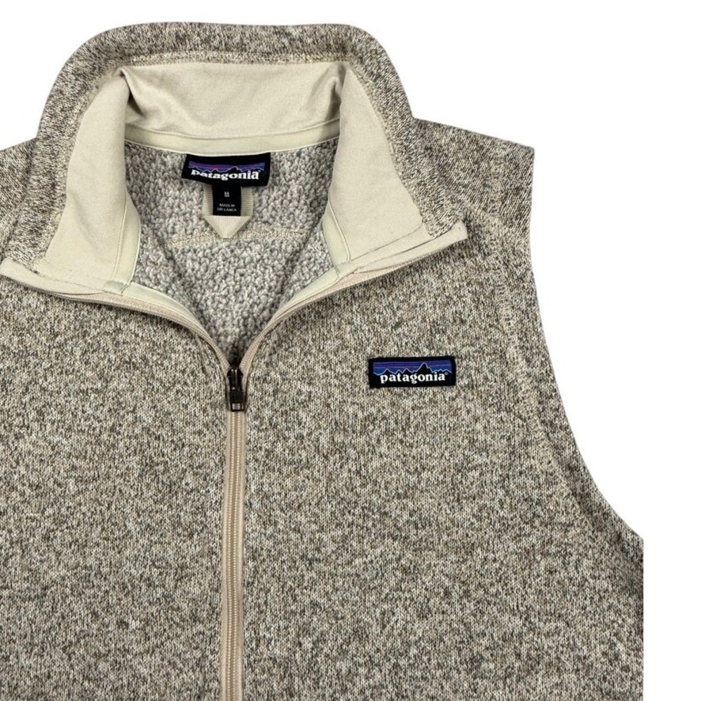Patagonia Womens Better Sweater Vest M Oatmeal Heather Tan Full Zip Fleece 25226